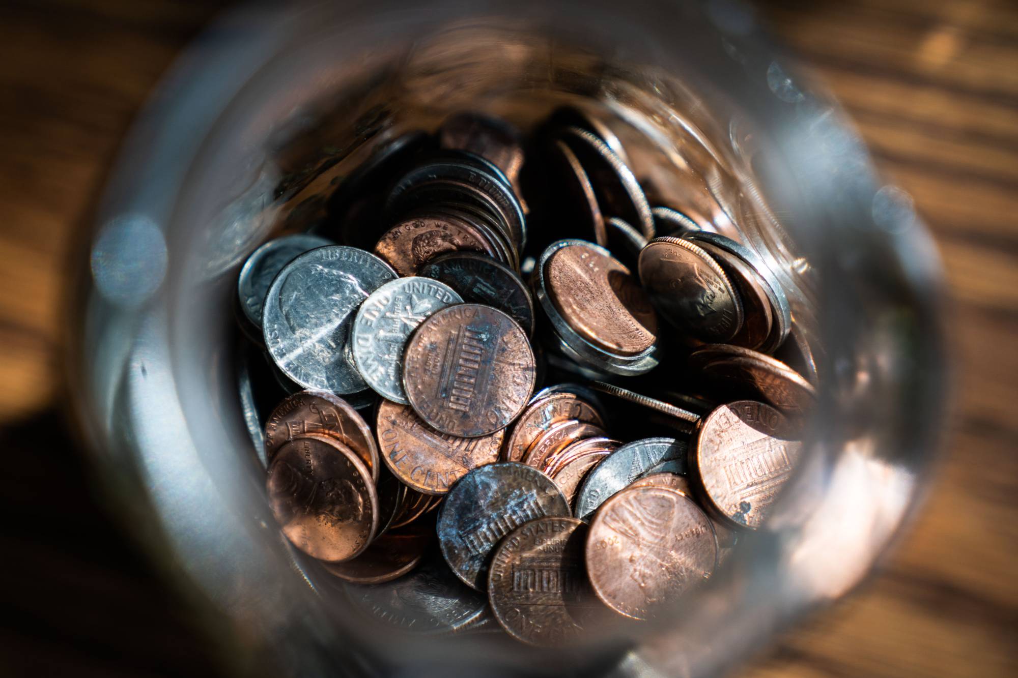 Change in coin jar
